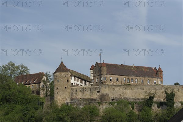 View of Stettenfels Castle in Untergruppenbach, Tower, Towers, Heilbronner Land, Heilbronn-Franken,
