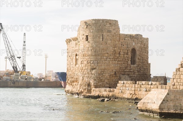 Castle of the Sea, Sidon, Lebanon, historic castle built by the Crusaders in 1228 to serve as a