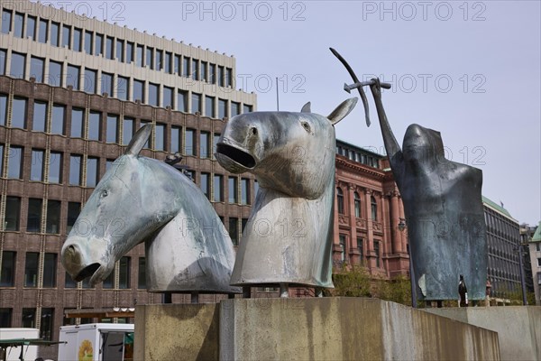 Neptune Fountain by the sculptor Waldemar Otto at the Domshof in Bremen, Hanseatic City, State of