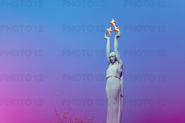 Freedom Monument, erected in 1935 at the time of Latvia's first independence, female Statue of