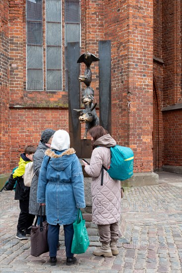 Bremen Town Musicians in Riga, sculpture by the German sculptor Christa Baumgaertel, gift from the