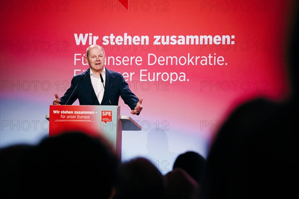 Federal Chancellor Olaf Scholz, recorded at the Social Democratic Congress of the SPD and PES with