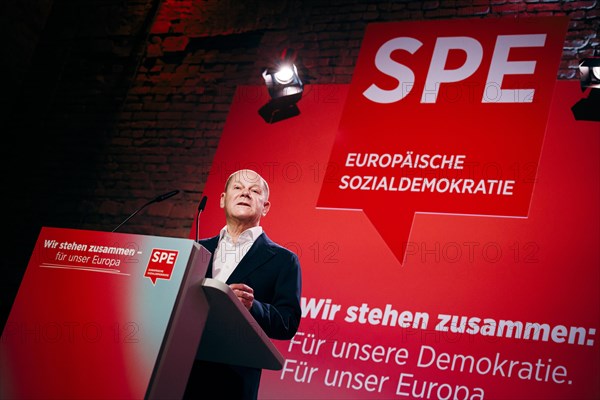 Federal Chancellor Olaf Scholz, recorded at the Social Democratic Congress of the SPD and PES with