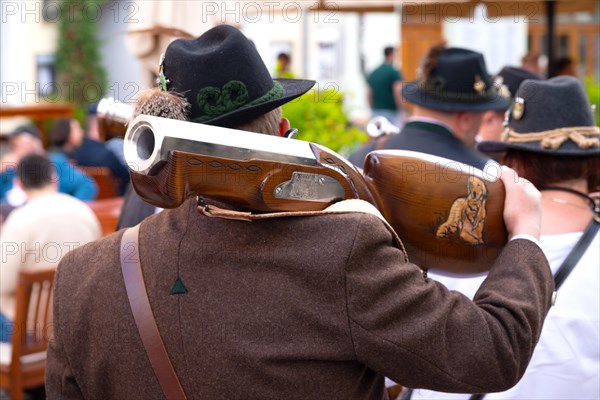 Firecracker device for firecracker shooting at the opening of the Deggendorf Spring Festival 2024,