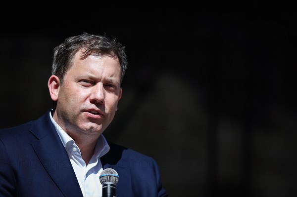 Lars Klingbeil, SPD party chairman, during his visit to the DGB rally in Chemnitz, 1 May 2024