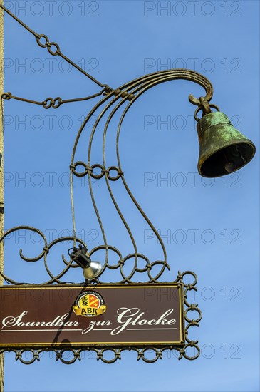 Nose sign, soundbar to the bell, Kaufbeuern, Allgaeu, Swabia, Bavaria, Germany, Europe