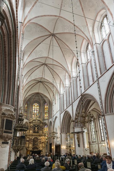Interior view, St Peter's Church, Buxtehude, Altes Land, Lower Saxony, Germany, Europe