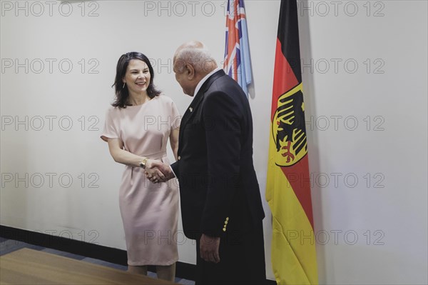 (L-R) Annalena Baerbock (Alliance 90/The Greens), Federal Foreign Minister, meets Viliame Gavoka,