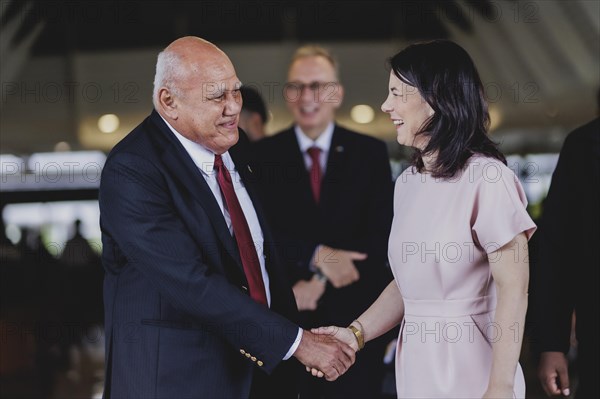 (R-L) Annalena Baerbock (Alliance 90/The Greens), Federal Foreign Minister, meets Viliame Gavoka,