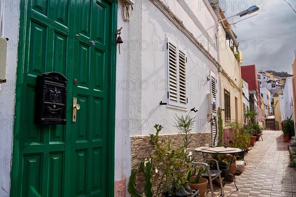 Alley in the alley neighbourhood, old town of San Sebastian de La Gomera, La Gomera, Canary