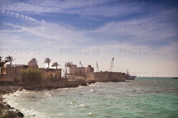 Sidon, Lebanon, April 04, 2017: View of the sea from the historic city of Sidon in Lebanon, city