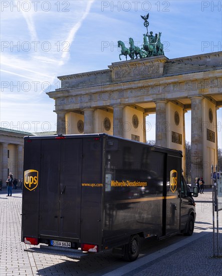 UPS delivery service at the Brandenburg Gate, Berlin, Germany, Europe