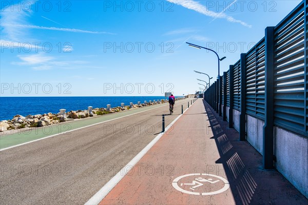 Moll de Llevant waterfront promenade, a 4.5 km long promenade for joggers, walkers, cyclists and