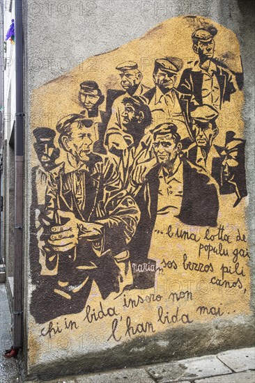 Murals in Orgosolo, Nuoro province, Sardinia, Italy, South Europe, Europe