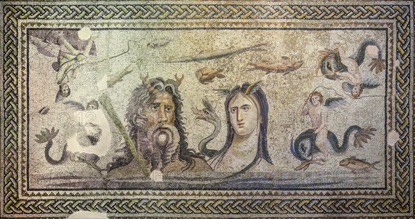 Oceanus and Tethys mosaic, Zeugma mosaic Museum, Gaziantep, Turkey, Asia