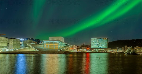 Opera and Munch Museum Night Northern Lights Oslo Norway
