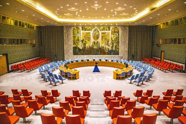 Room of the United Nations Security Council at the UN headquarters in New York