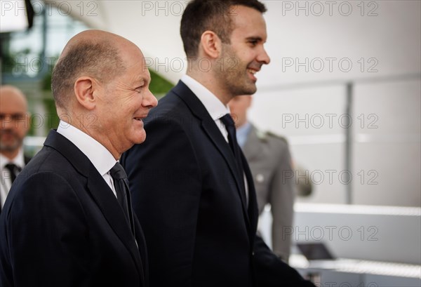 (L-R) Olaf Scholz, Federal Chancellor, and Milojko Spajic, Prime Minister of Montenegro, pictured