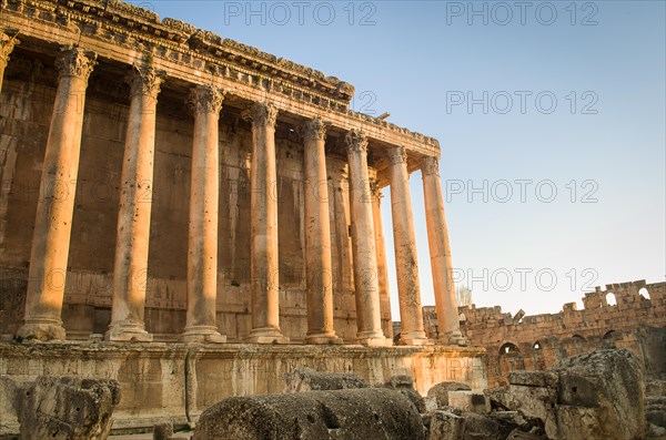 Ruins of Baalbek. Ancient city of Phenicia located in the Beca valley in Lebanon. Acropolis with