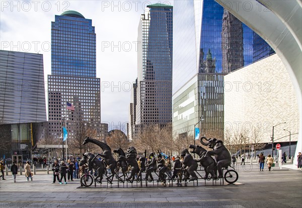 Outdoor art installation A Wild Life for Wildlife The Giant Tandem Bike by artist duo Gillie and