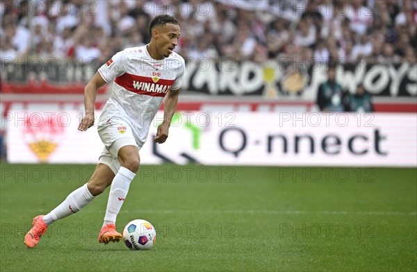 Jamie Leweling VfB Stuttgart (18) Action on the ball, MHPArena, MHP Arena Stuttgart,
