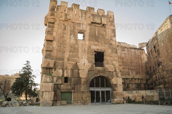 Ruins of Baalbek. Ancient city of Phenicia located in the Beca valley in Lebanon. Acropolis with