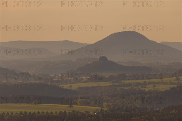 Sunrise on the Lilienstein. The Lilienstein is the most striking and best-known rock in the Elbe