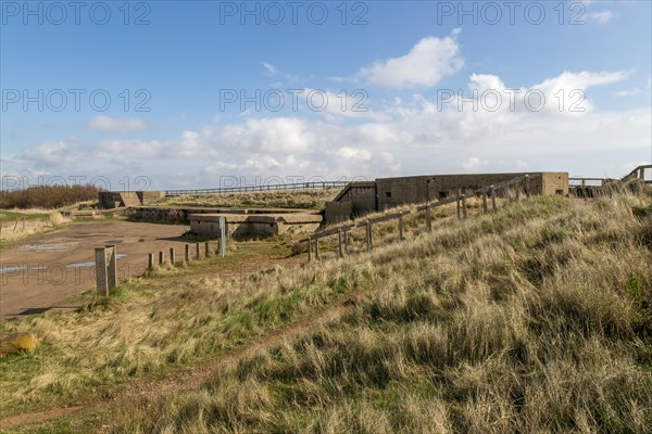 Military building Emergency Coastal Defence Battery at East Lane, Bawdsey, Suffolk, England, UK