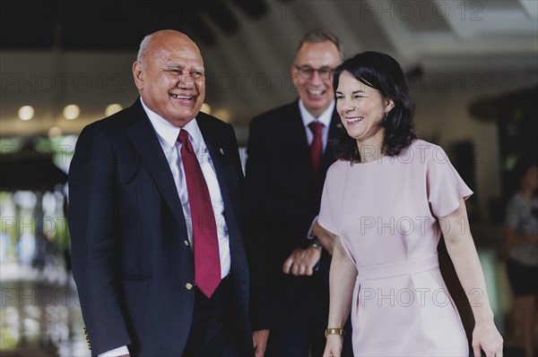 (R-L) Annalena Baerbock (Alliance 90/The Greens), Federal Foreign Minister, meets Viliame Gavoka,