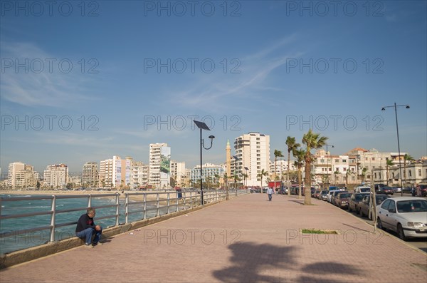 Sidon, Lebanon, April 04, 2017: View of the sea from the historic city of Sidon in Lebanon, city
