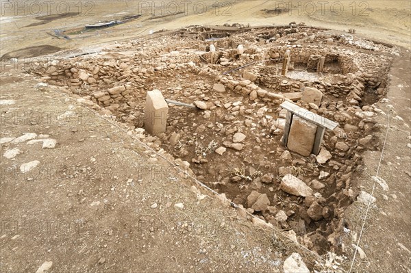 Neolithic archaeological site of Karahan Tepe, Circular stone structure with T Shape pillars,