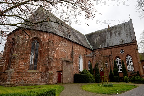Protestant Reformed St George's Church, north-east side, in the small town of Weener, district of
