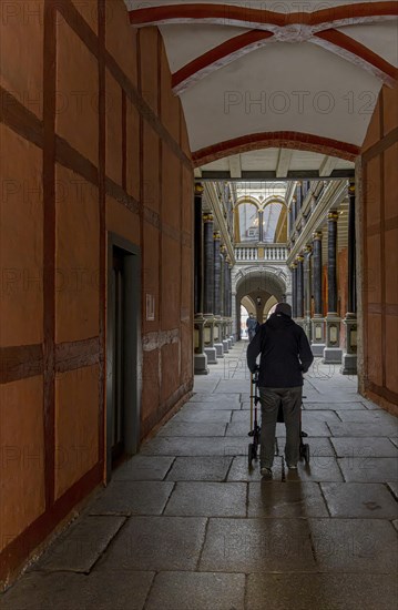 Colonnade, Stralsund Town Hall, Baltic Sea, Mecklenburg-Western Pomerania, Germany, Europe