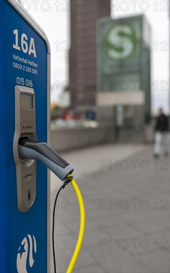 Detailed photo, charging station for electric cars, Vattenfall, Berlin, Germany, Europe