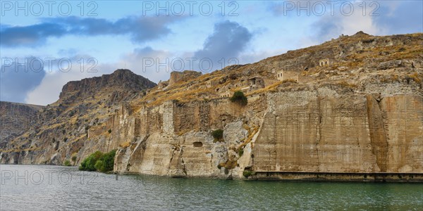Rumkale roman fortress on the Euphrates River, Halfeti, Turkey, Asia