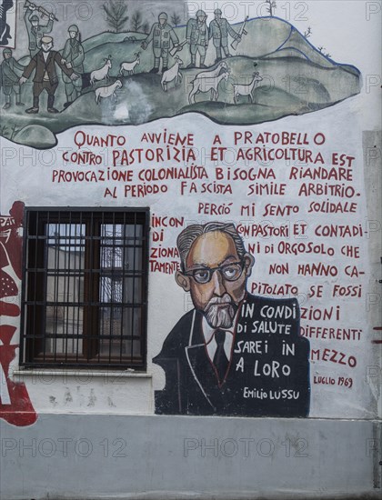 Political murals in Orgosolo, Nuoro province, Sardinia, Italy, South Europe, Europe