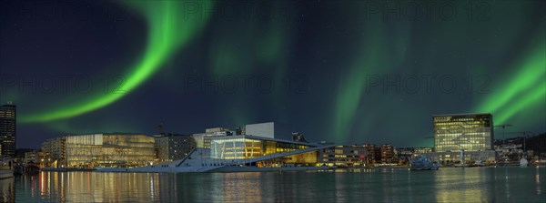 Opera Munch Museum Panorama Northern Lights Oslo Norway
