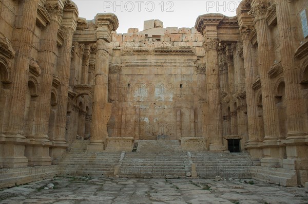Temple of baco. Ruins of Baalbek. Ancient city of Phenicia located in the Beca valley in Lebanon.