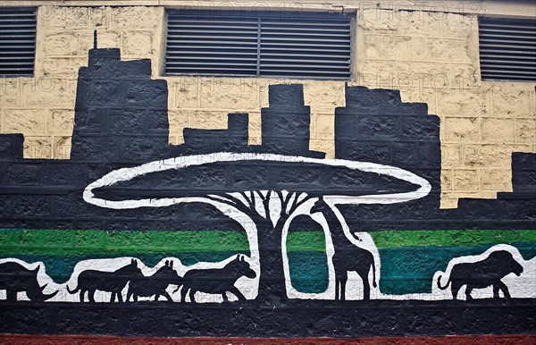 Mural painting, Nairobi, Kenya, Africa