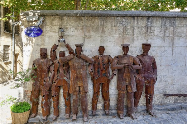 Design metallic sculptures in the street of the old city, Gaziantep, Turkey, Asia