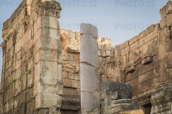 Ruins of Baalbek. Ancient city of Phenicia located in the Beca valley in Lebanon. Acropolis with