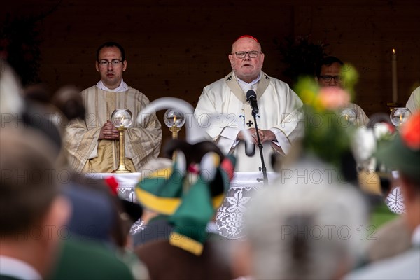 Patron saint's day, Cardinal, sermon, altar, mountain marksmen, celebration, festival, traditional