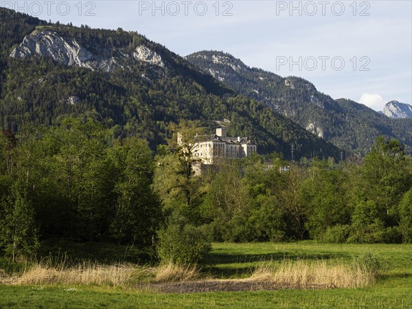 Evening light, Trautenfels Castle, near Irdning, Ennstal, Styria