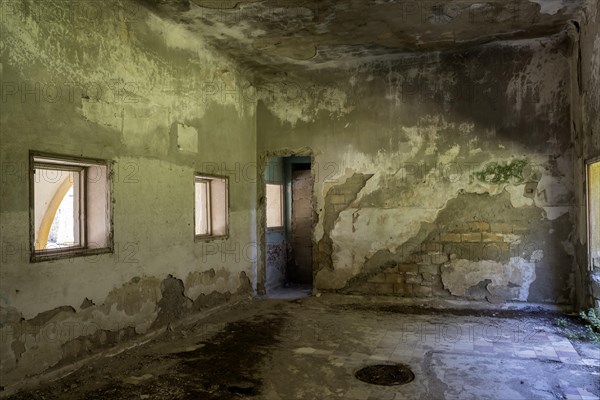 Ruins in the ghost town of Eleousa, Lost Place, Rhodes, Dodecanese, Greek island, Greece, Europe