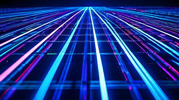 AI generated laser lines intertwining intersecting overlapping each other