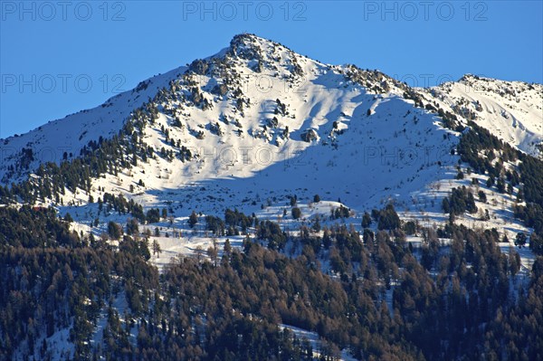 The Dent de Nendaz summit in winter, Nendaz, Valais, Switzerland, Europe
