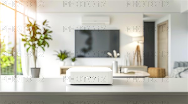 Advanced fast broadband wireless router. Concept of new technology and fast network connectivity,