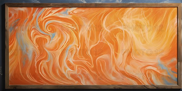 Marble textured orange chalkboard as illustration background, AI generated
