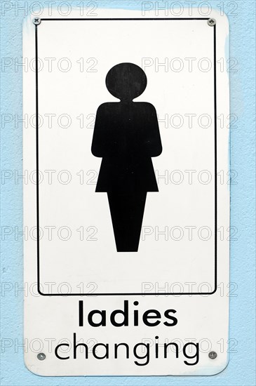 Sign on a changing room for woman, Tooting Bec, London, England, Great Britain