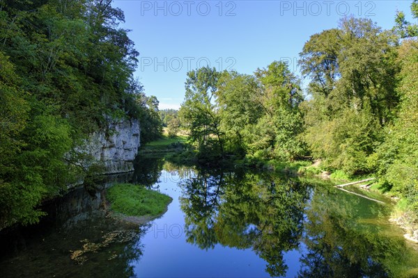 Danube at the Fuerstlicher Park Inzigkofen near Sigmaringen, Upper Danube Valley,